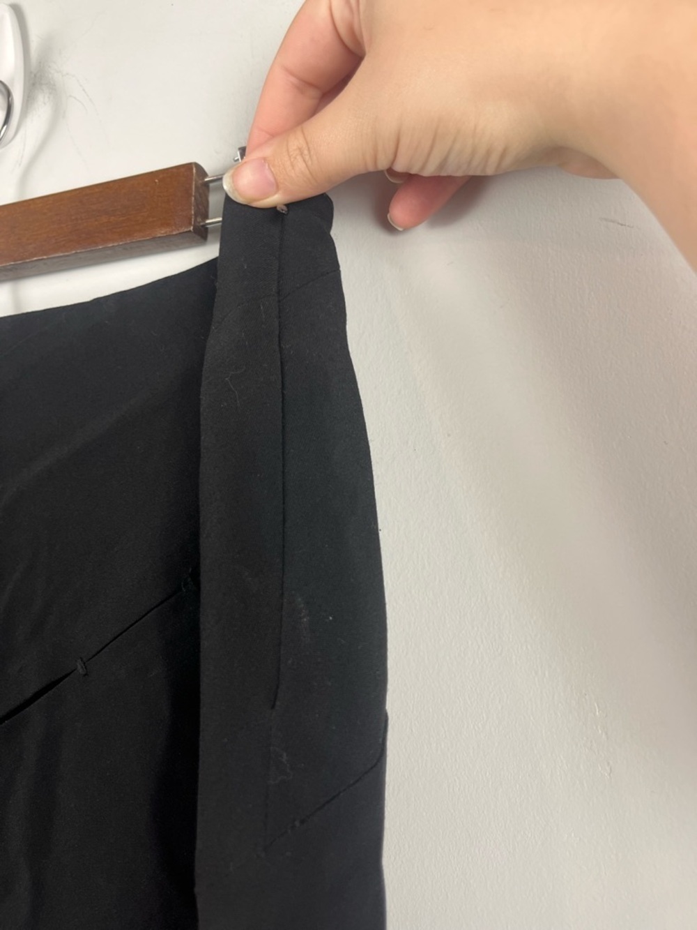 Proenza Schoule wool silk blend black asymmetrical handkerchief hem skirt size 6 - Picture 6 of 11